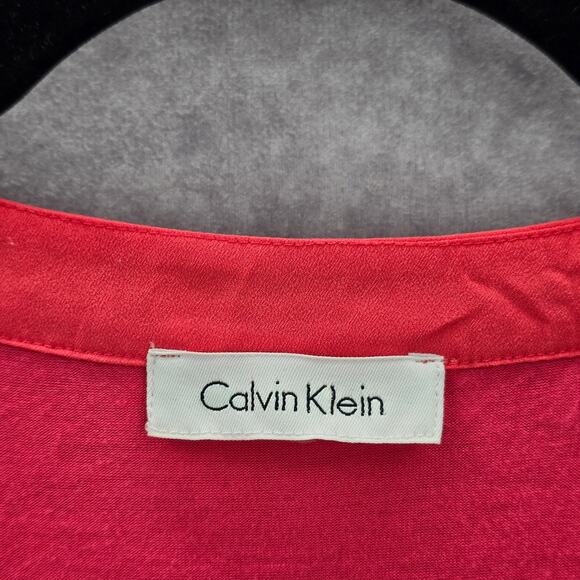 Calvin Klein Pink Stretch Flare Quarter Sleeve Blouse Top Shirt Plus 1X - Picture 5 of 6